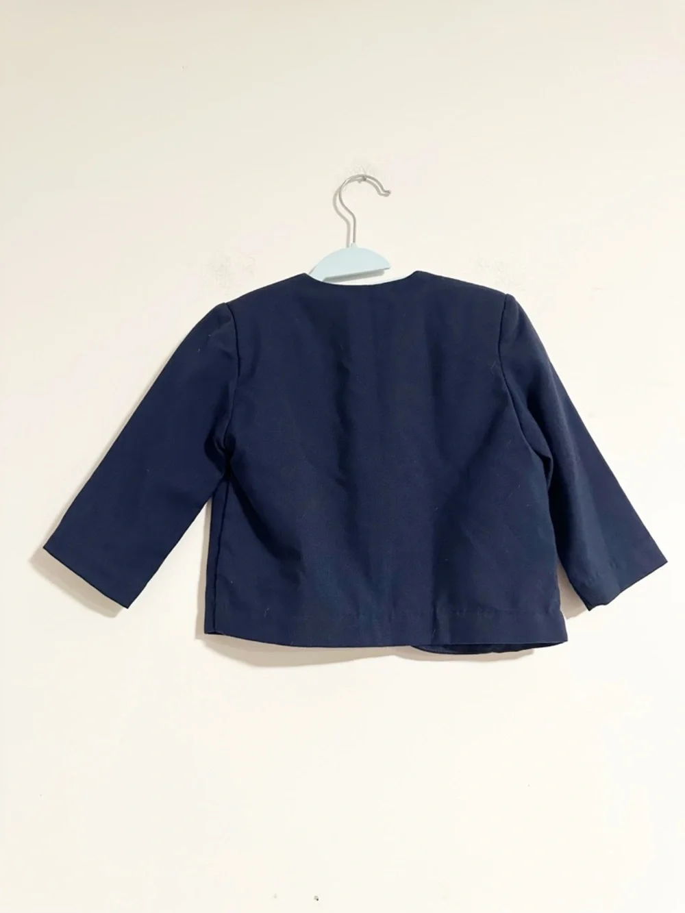 Vintage Kids Navy Sailing Blazer Jacket - Gold Buttons Nautical Crest Size 24 mo